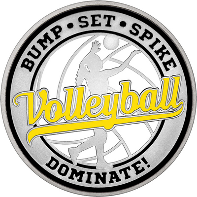 Yellow "Volleyball" with Black Outer Circular Borders